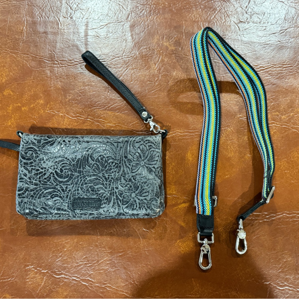 Consuela Steely Uptown Crossbody Wristlet with Multicolor Strap